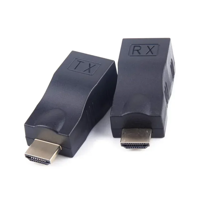 موسع HDMI متوافق RJ45 LAN شبكة تمديد جهاز ريسيفر استقبال وإرسال TX RX Cat5e CAT6 كابل إيثرنت 30 متر