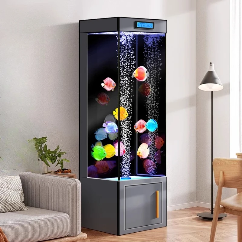 

**Filtration and oxygen production integrated tubular glass fish tank living room household medium and large new smart aquarium