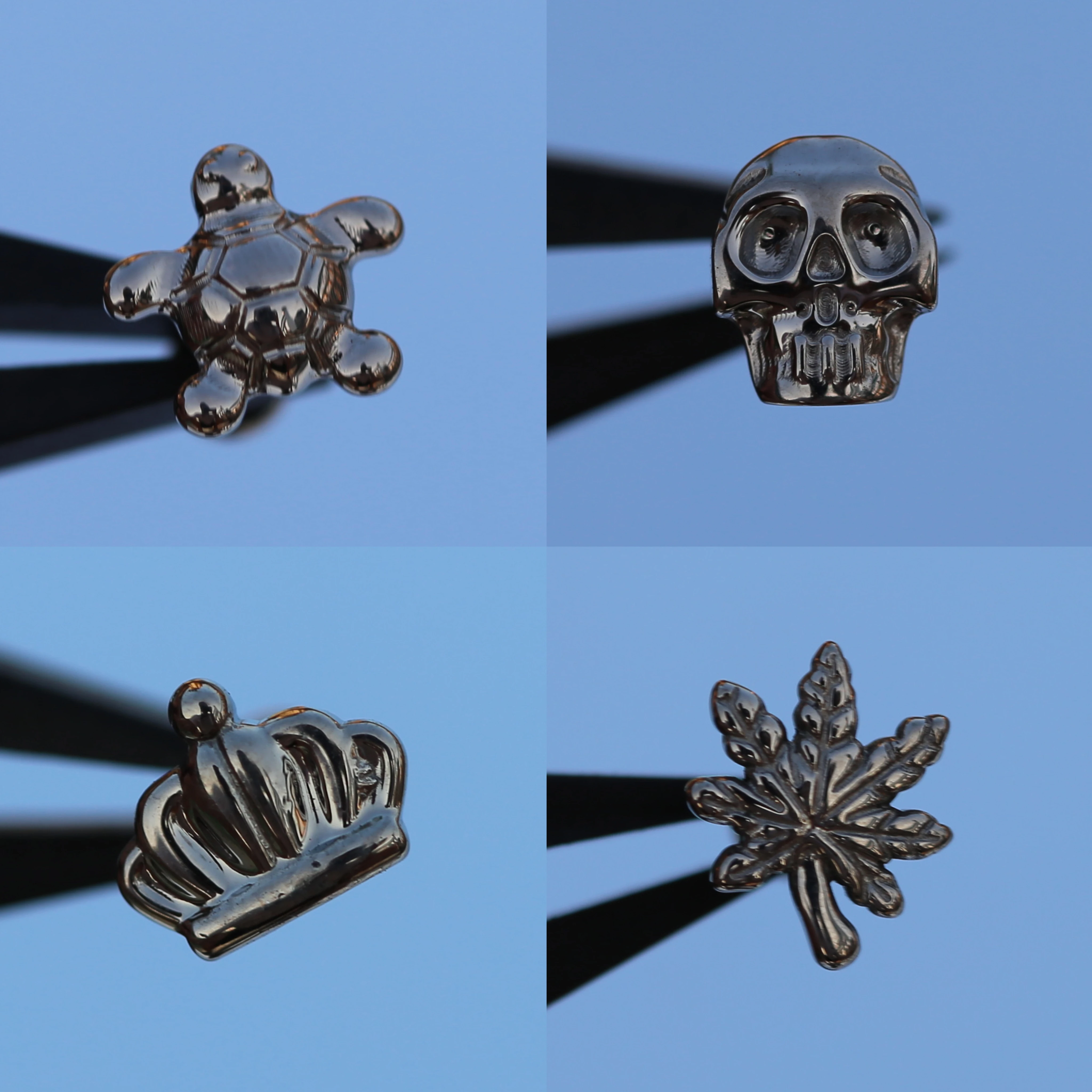 

16G Implant Grade Titanium ASTM F136 Internal Thread Screw Turtle Maple Leafskull Crown High Polished Ear Piercing Body Jewelry