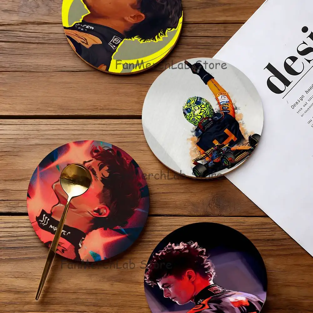 

Racing LandoS N-NorriS 2D Pattern round Wooden Coaster Decorative Coffee Cup for Use in Coffee Shops Bars Wine Beer