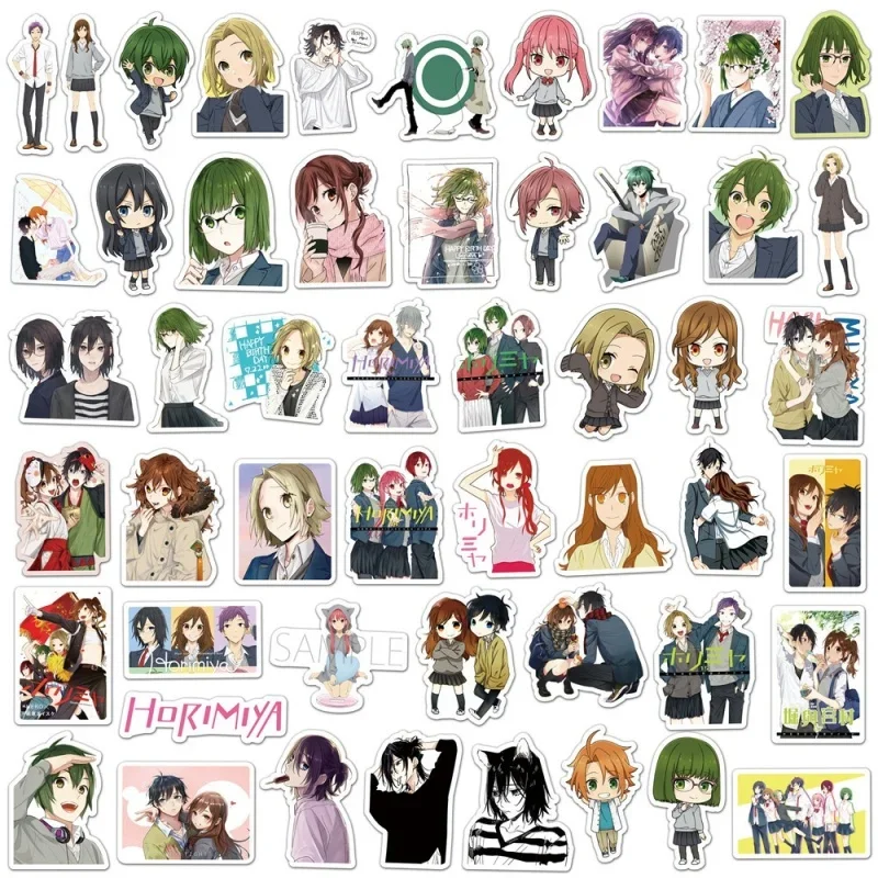 10/25/50pcs Horimiya Anime Sticker Kawaii Cartoon Stickers PVC Waterpoof Decal