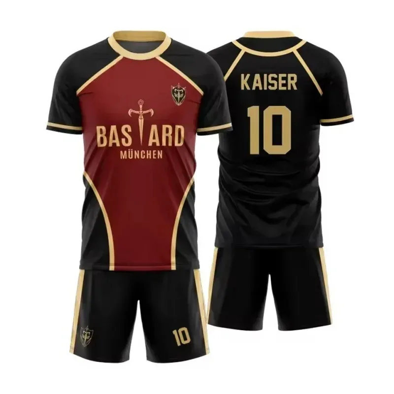 Anime Blue Lock Kaiser Camisa Conjunto Trajes Cosplay Bastard Munich #   10 Michael Kaiser Camisas de futebol Shorts Impressão 3D