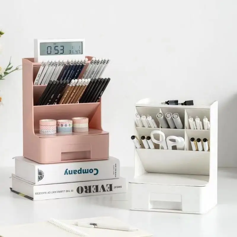 

Slope Insert Sle Desktop Stationery Storage Box Student Multi id Pen Holder Der Lipsti Cosmetic Storage Box Organizer