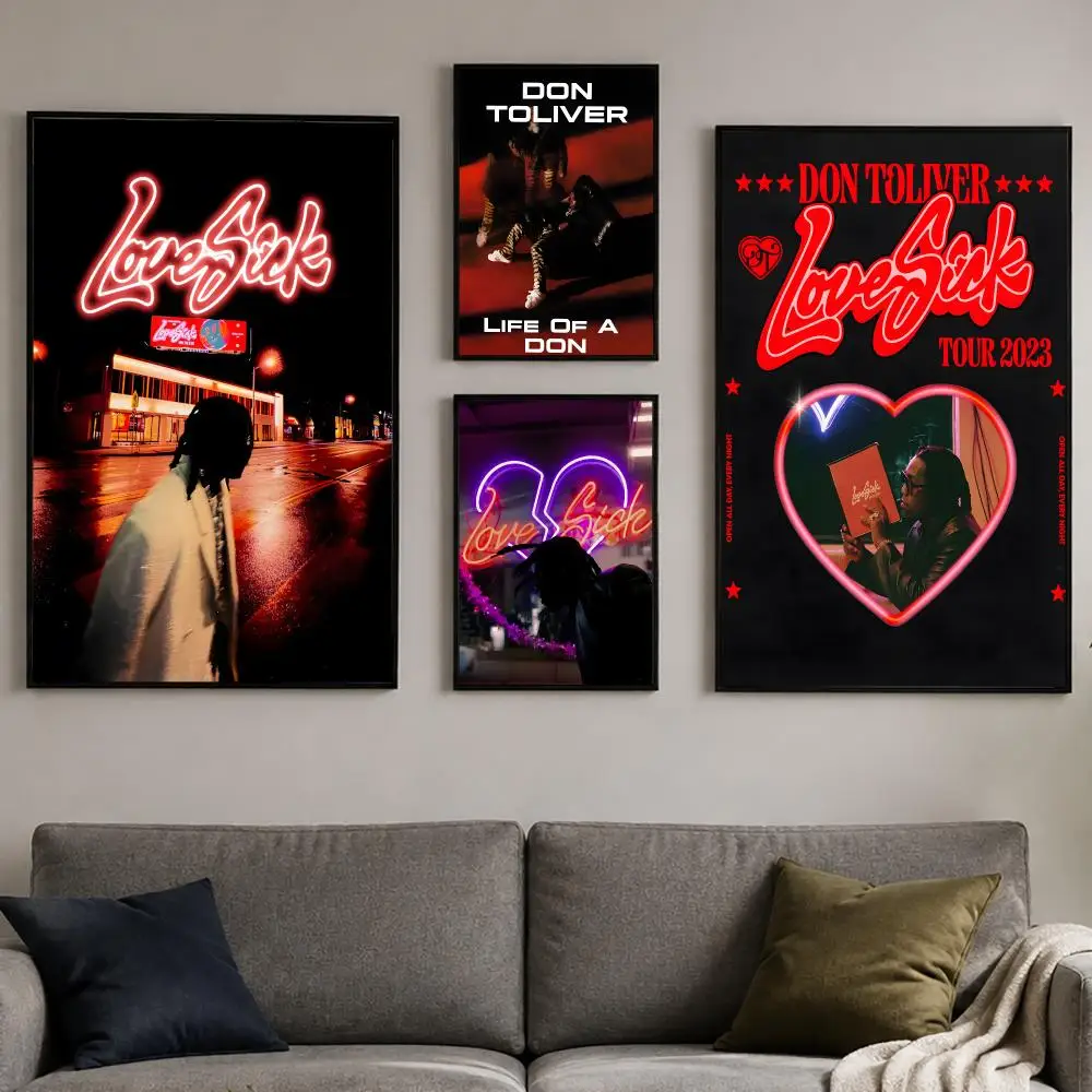 Rapper D-Don Toliver Poster PP Self-Adhesive Bedroom Gaming Cafe/Bar Vintage Aesthetic Decor Ideal Gift