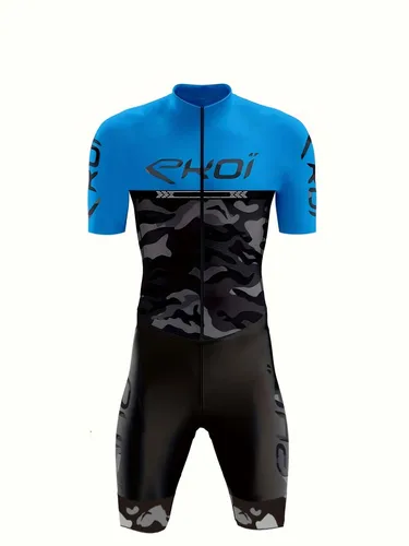 Imagen 1 del producto Traje de triatlón de rendimiento para hombre, traje colorido de manga corta para campeonato mundial, natación y ciclismo