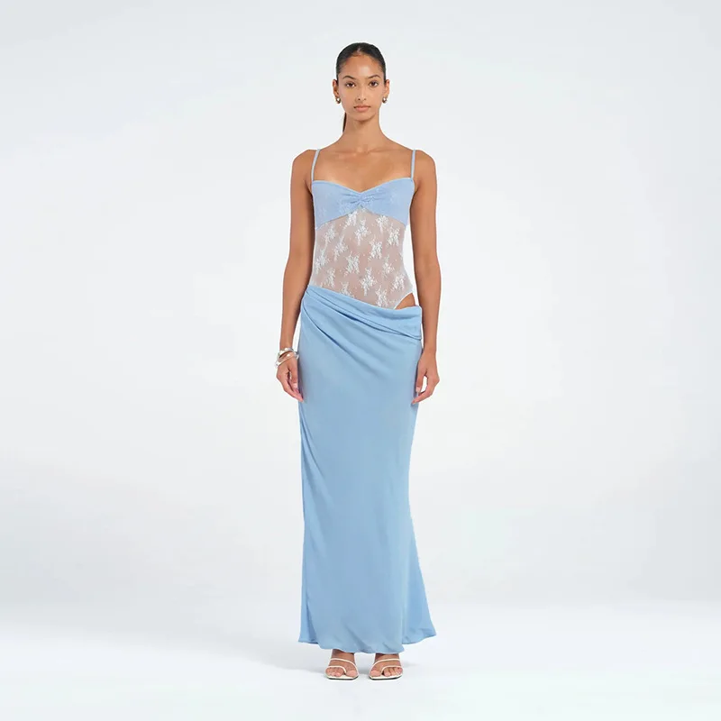 YJ25045 vent 2025 été nouvelle mode Sexy pure taille haute moulante sangle robe