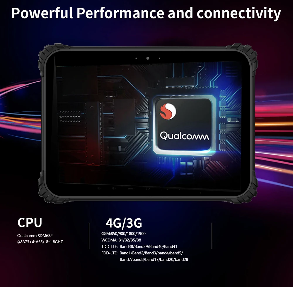 Original G805 Rugged Android Tablets PC IP67 Qualcomm SDM632 8" 4GB RAM 4G LTE GPS Mapping GNSS RTK Hot Swappable Fast Charge