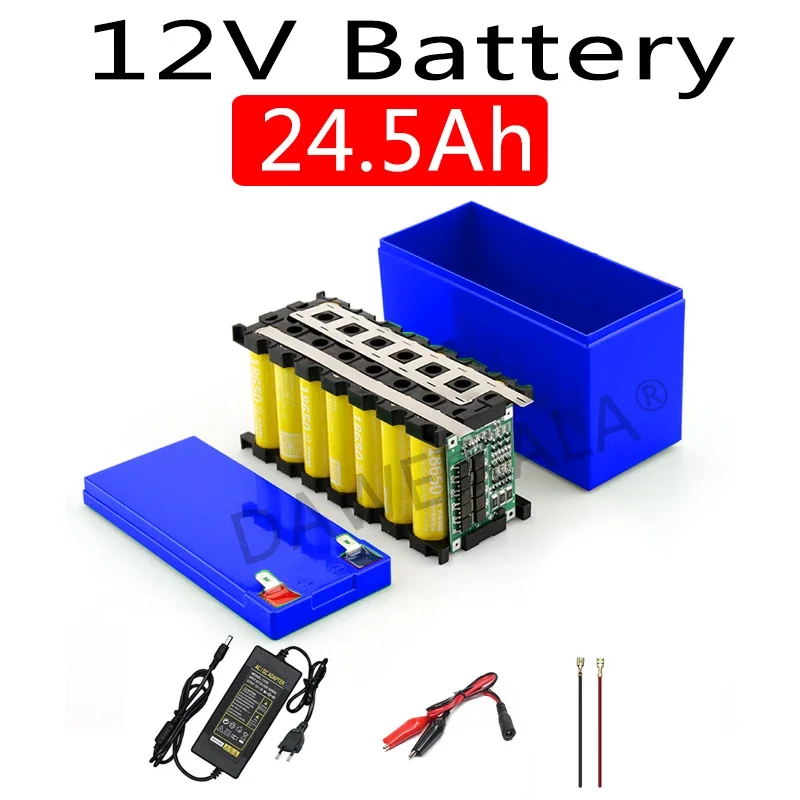 12v 24.5ah 18650 bateria de lítio 3s7p bateria recarregável para energia solar veículo elétrico bateria 12.6v 3a carregador