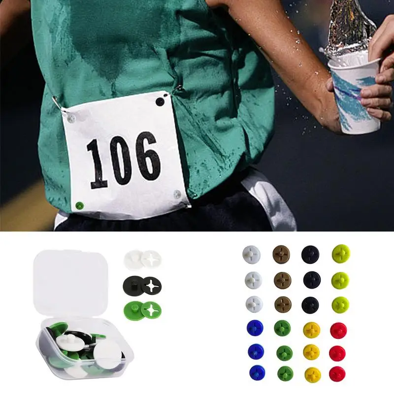 บอร์ดเอี๊ยมสําหรับนักวิ่ง 12 ชิ้น/24 ชิ้น Race Bib ผู้ถือวิ่งเกียร์ Bib คลิปผู้ถือเอี๊ยมวิ่งอุปกรณ์เสริมสําหรับ