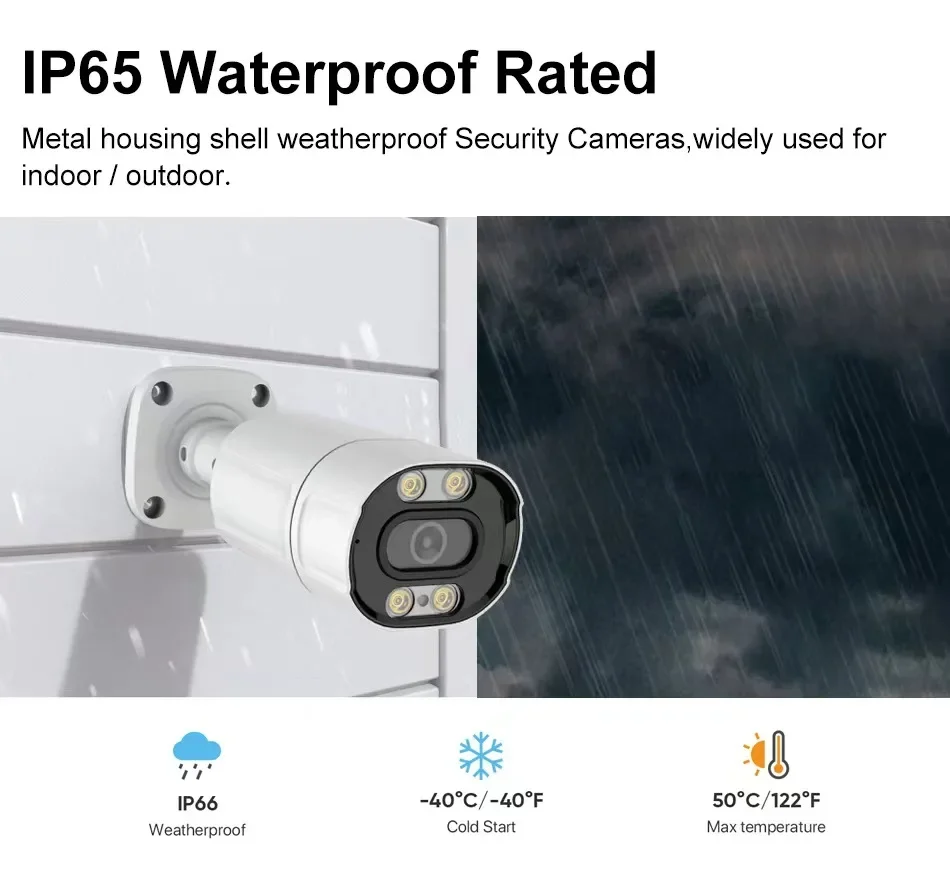 8*8MP 울트라 HD 메탈 쉘 POE CCTV 카메라 시스템 NVR 모니터링 세트 (야간 투시 및 CMOS 센서 보안 카메라 시스템 포함)