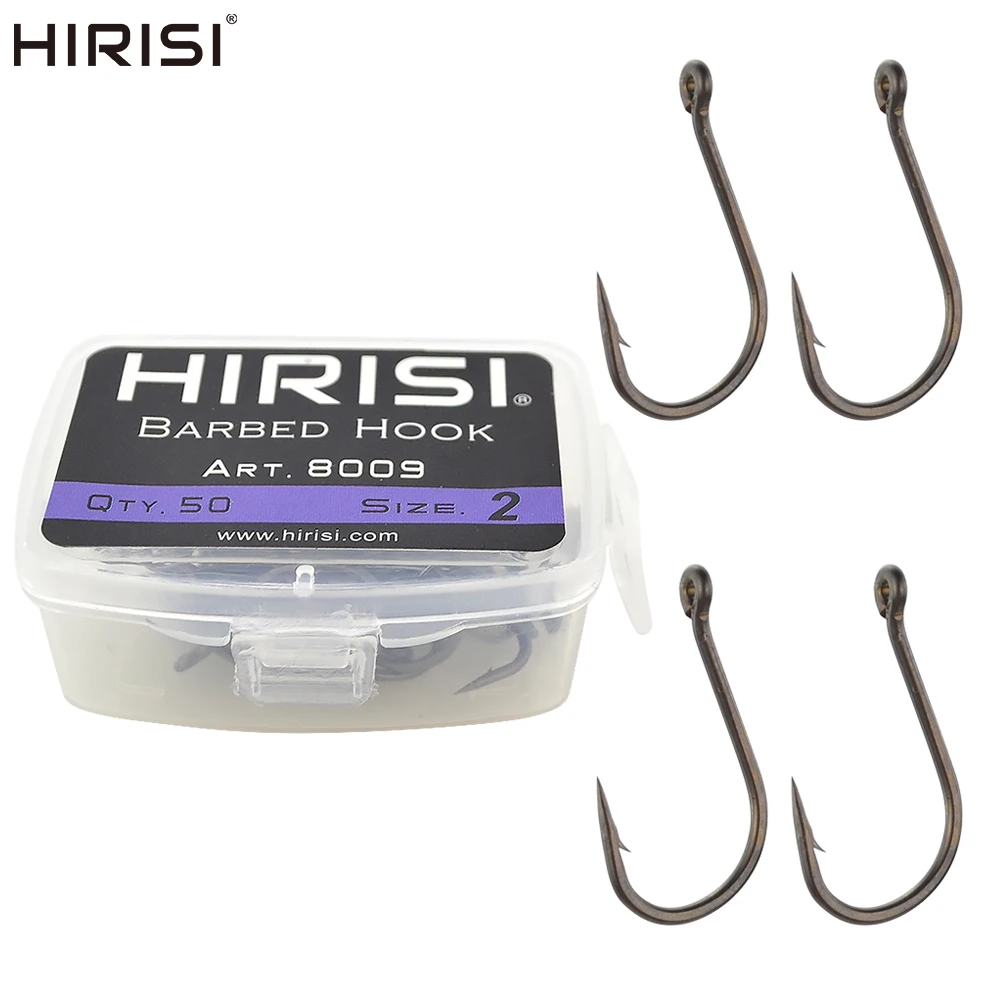 Hirisi 50 Stück Beschichtung High Carbon Edelstahl Micro Stacheldraht Angelhaken Karpfen Angelhaken 8009 Angelwerkzeug Zubehör