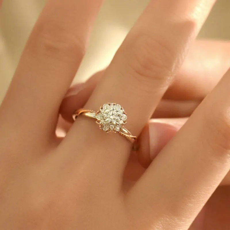 Bouquet Ring 1ct Moissanite Women's PT950 Platinum - Genuine platinum material, durable structure for outings and parties