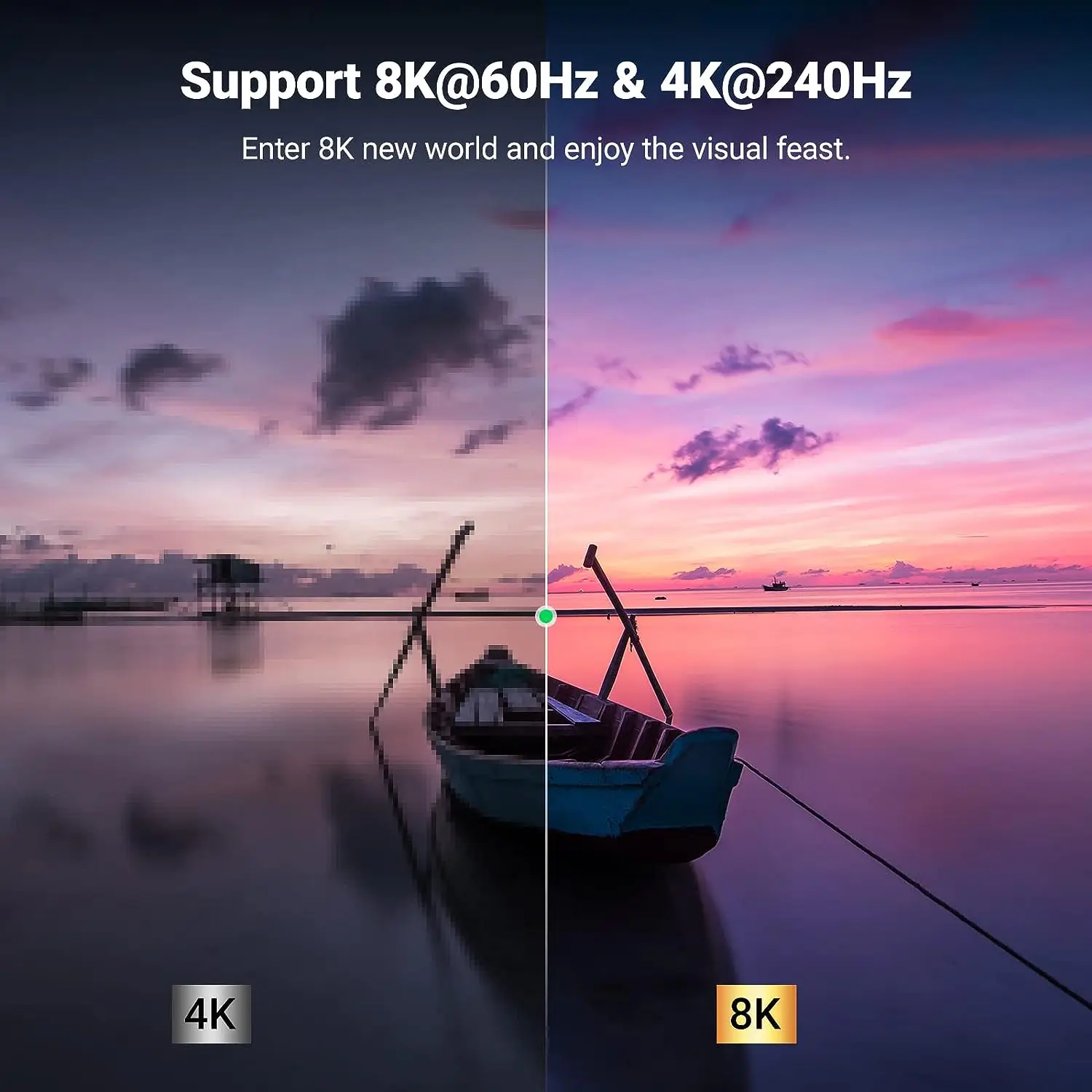 Acoplador UGREEN HD-MI 8K@60Hz HD-MI Adaptador hembra a hembra Conector HD-MI 2.1 Extensor 3D 4K@240Hz