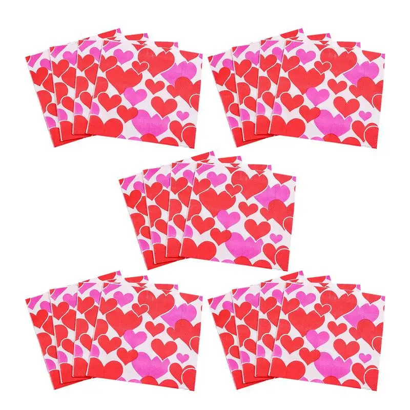 Valentines Day Napkins Love Heart Paper Napkins For Valentines Day Parties Exquisite Valentines Day Parties Dinner Napkins For