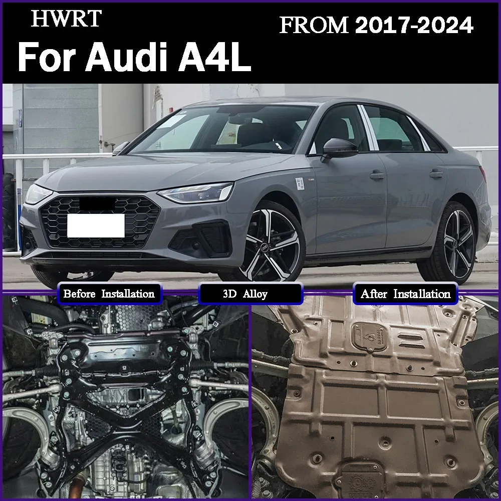 Placa de proteção do motor respingo escudo lama fender placa capa preto carro mudflap mudapron paralama para audi a4l 2017 - 2024 2.0t