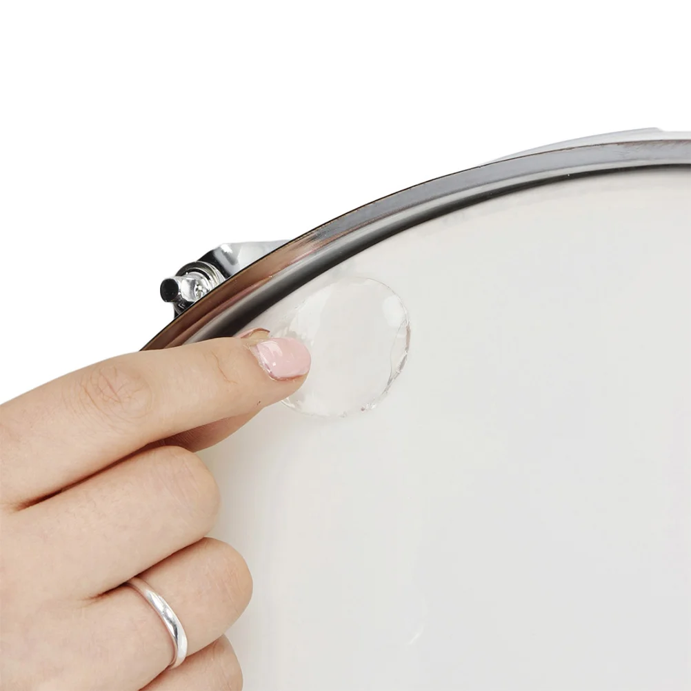 6 Pcs Clear Transparent Silicone Drum Dampening Gels Tone Control Drum Mute Drum Damper Oval Shape for Drum Kit Snare Drum