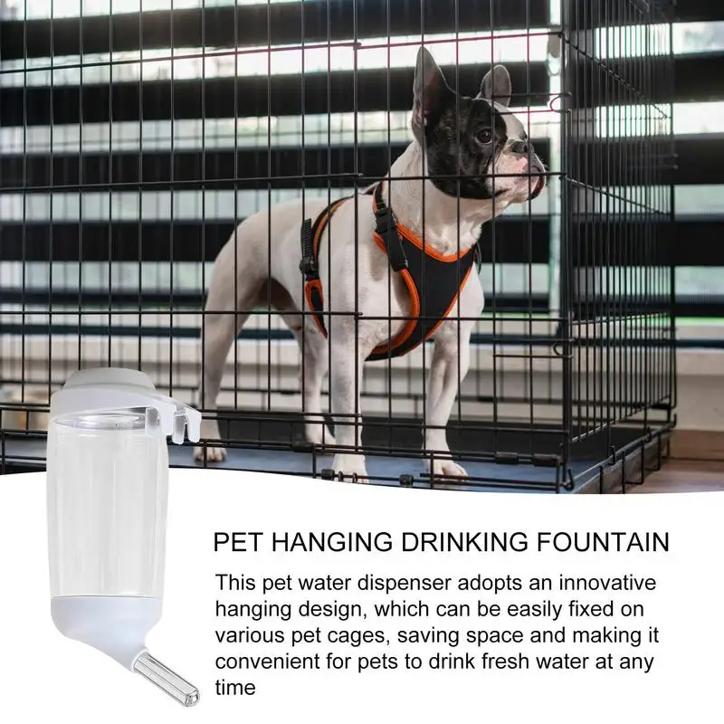 Pet Kennel Water Dispenser Cage Mounted Hangable Dispenser Cat Cage Hang Automatic Food Water Dispenser For Small Medium Dogs