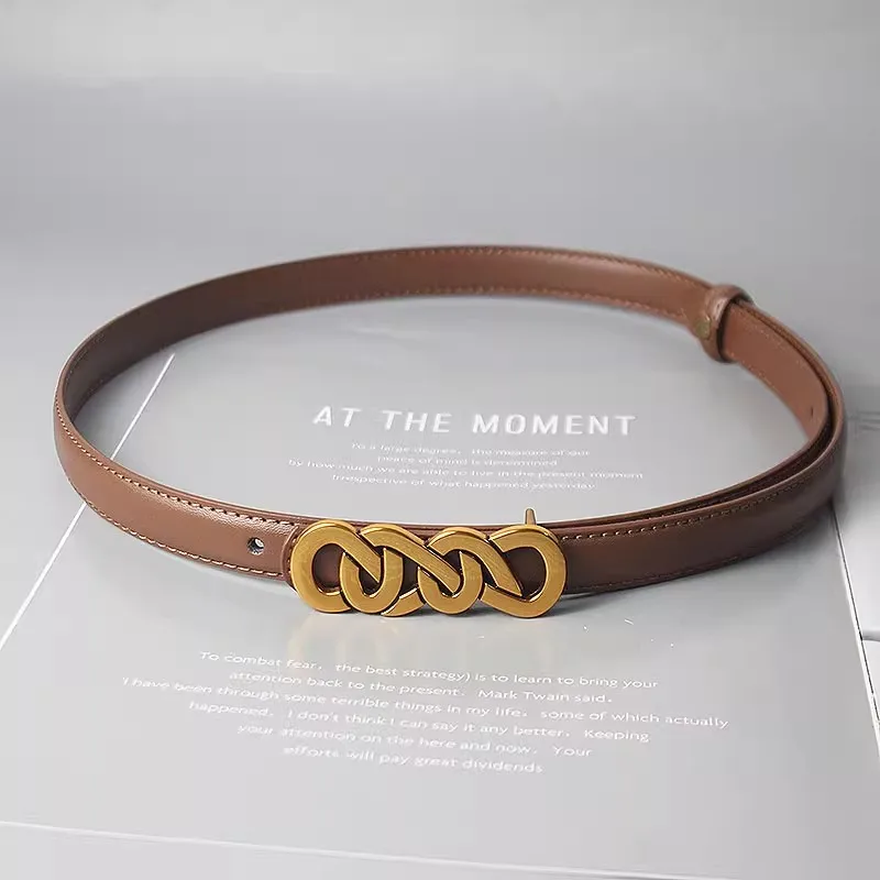 المرأة موضة الذهب مشبك جلد طبيعي مشد الإناث Cummerbund معطف حزام فستان Decration حزام ضيق J1679