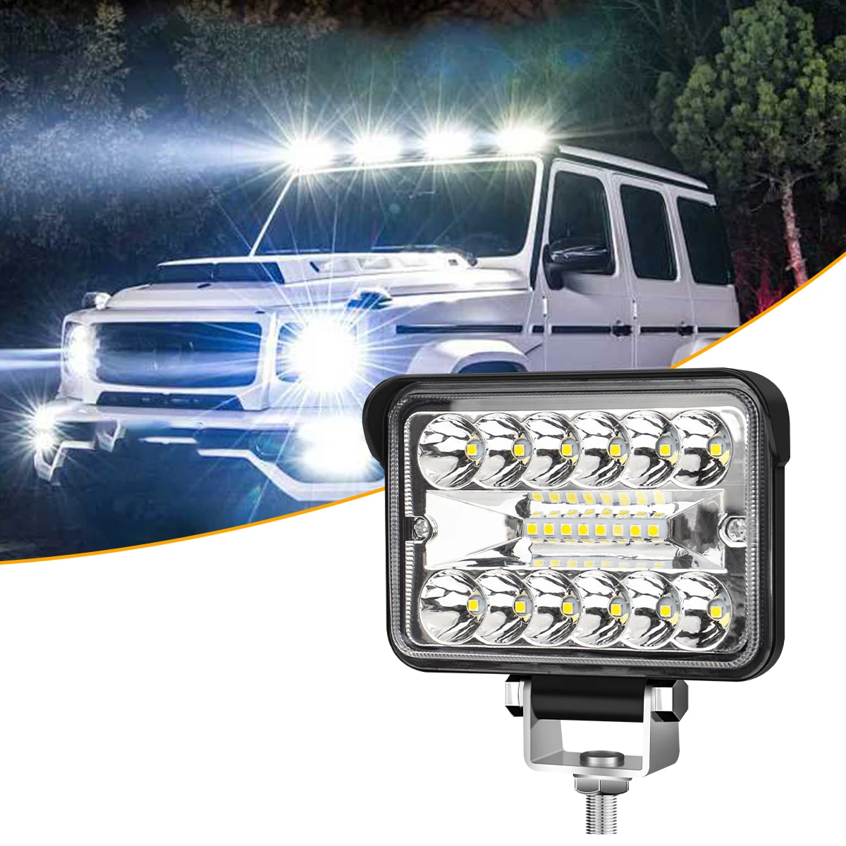 

2/4PCS LED Work Light 9-30V Car Headlight Driving Running Light Vehicles Truck Jeep Accessories 20SMD 3030 Chip 60W 3600LM White