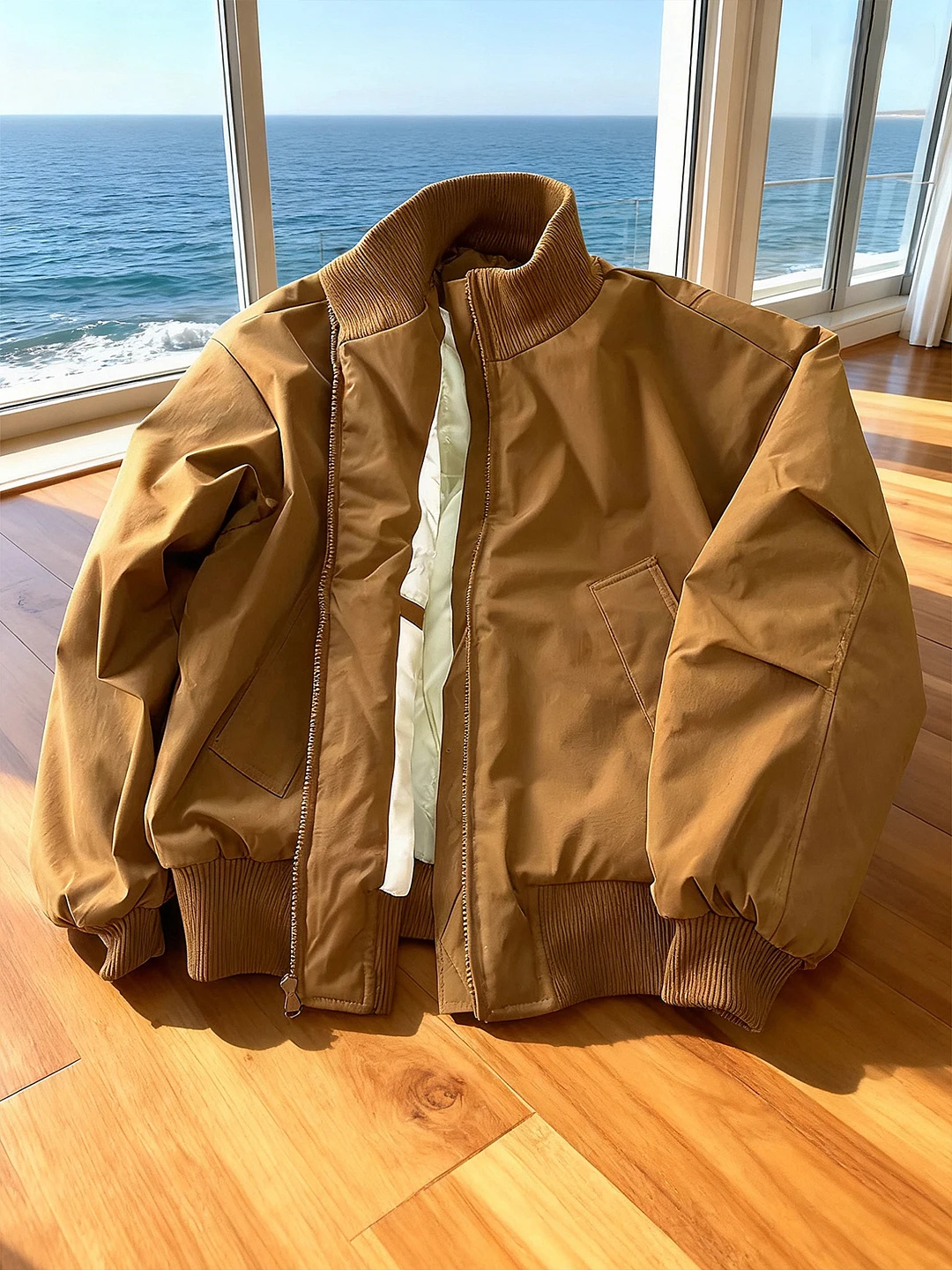 

Thickened Short Flight Jacket Cotton Coat Men Winter Baseball Style Stand Collar Bomber Jacket Warm Casual Pure Color Zipper