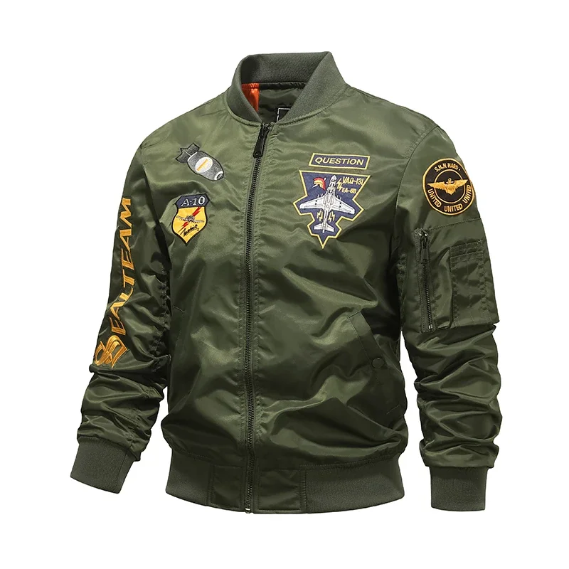 Ma-1 piloto bordado esportes básico workjacket casaco de casal masculino versão coreana streetwear tendência casaco de beisebol tamanho grande