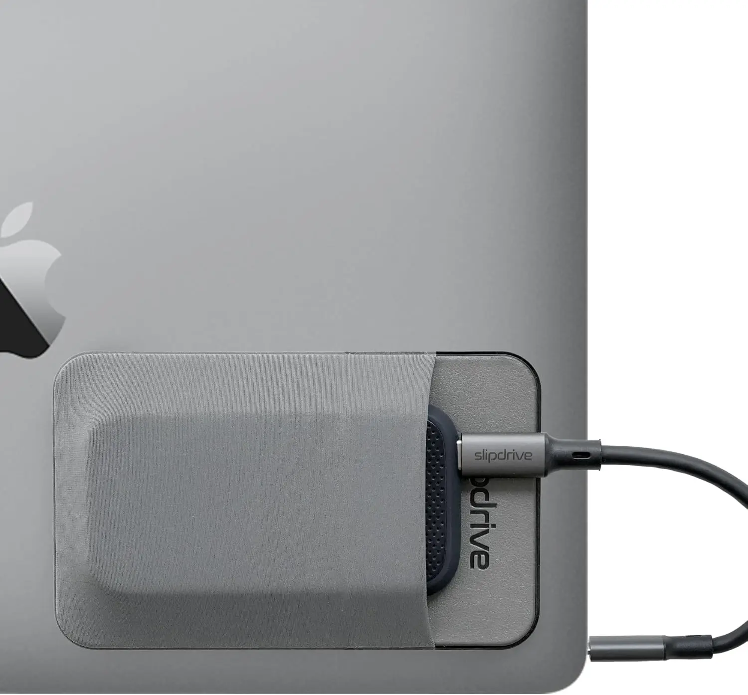 

Portable SSD Hard Drive Sleeve - Reusable Adhesive Pouch for Laptop, 5" x 3.2", Gray