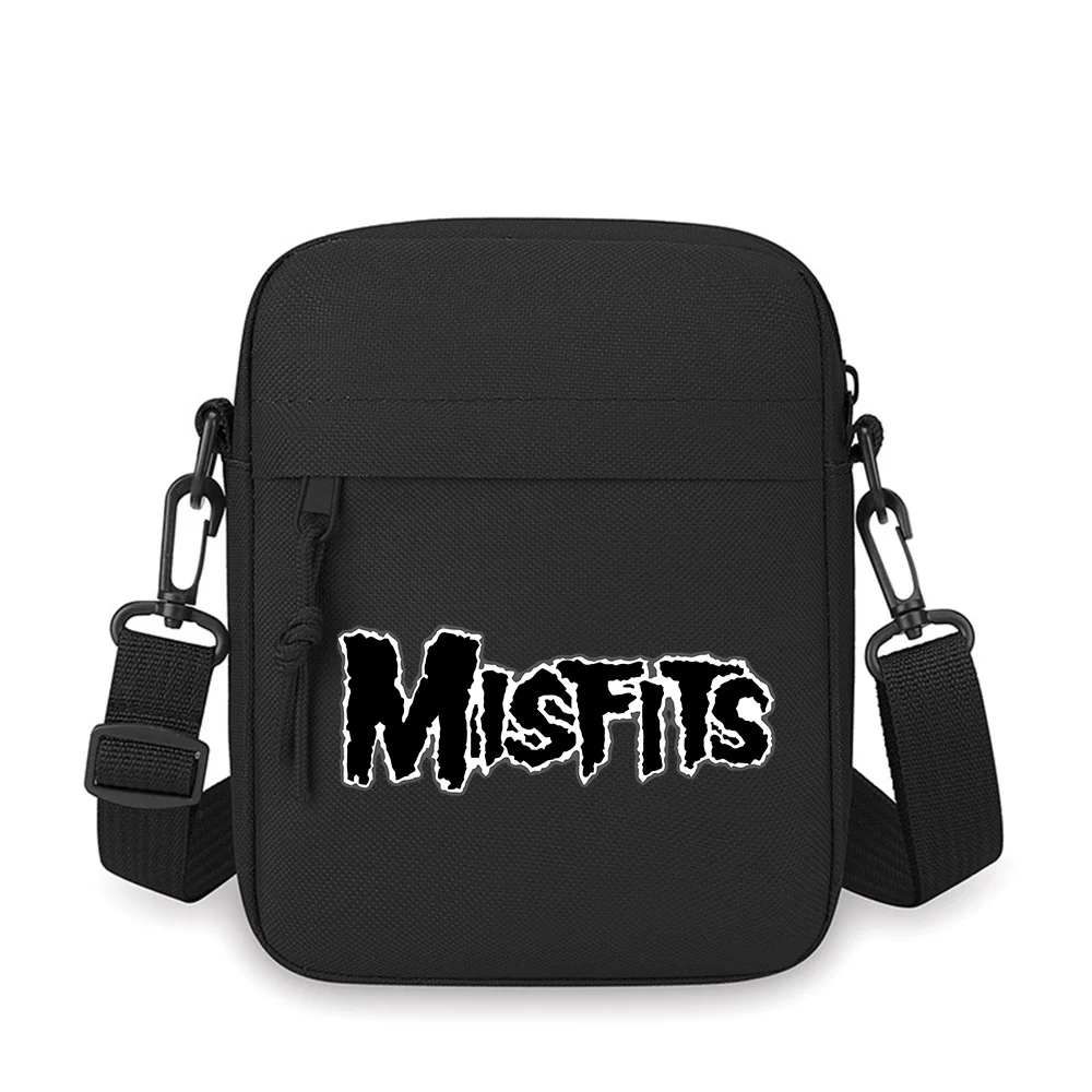 

Misfits band jagged outline Men Crossbody Bag Single Shoulder Women Cartoon Anime Film Printing Design Unisex