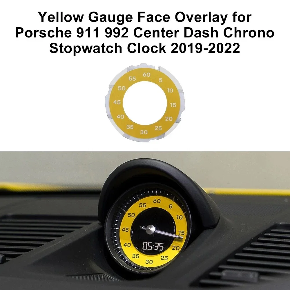 Armaturenbrett-Overlay für Porsche 911 992, Chrono-Stoppuhr, Uhr 19-22 – Detail 3