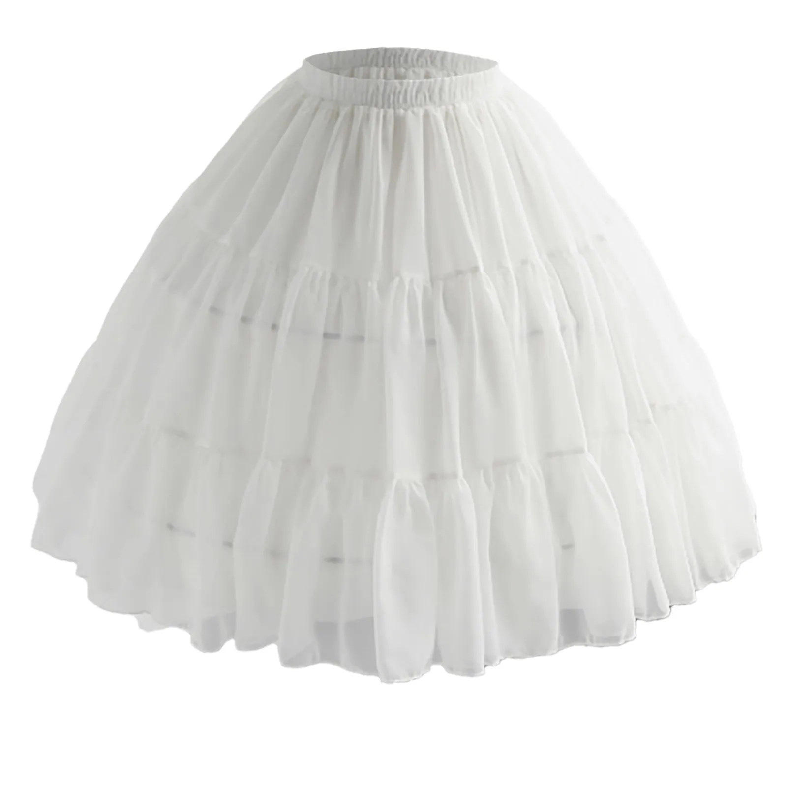 Satin White Short Petticoats Woman Girl Dress Underskirt Lolita Adjustable Petticoat Women Elastic High Waist  Tutu Skirt