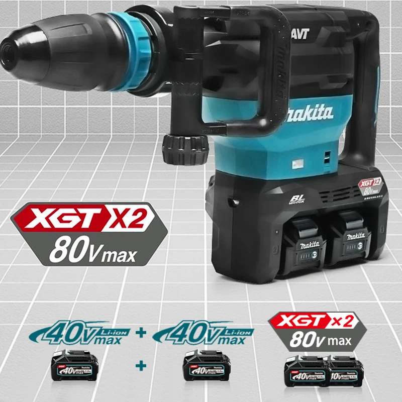 Bateria Makita 40V, bateria recarregável 5.0AH, 40V MAX XGT Makita,BL4025, BL4050, BL 4080100 Bateria de ferramenta de substituição 100% original