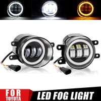3.5inch LED Fog Lights DRL Halo Ring 12V Auto Foglamp for Toyota RAV4 Yaris Venza 2007 2008 2009 2010 2011 2012  Plug&Play H11