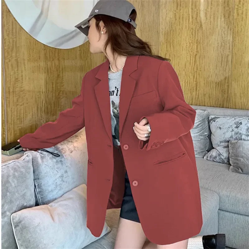 Leisure Suit Coat Women's 2025Spring Autumn Split New Jackets Sense Niche Design Outerwear Korean Black Blazer Jacket Ladies Top