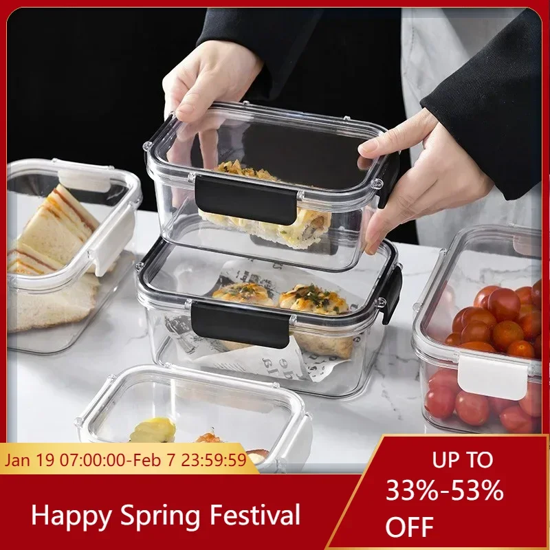 450/800/1100ml Food Preservation Box Plastic Storage Box High-capacity Sealed Food Container Refrigerator Kitchen Storage Tools