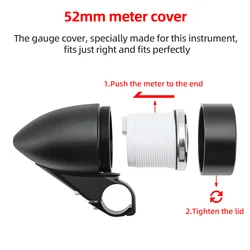 52mm Speedometer Gauge Holder Universal Gauge Cup Modified Instrument Meter Black Meter Cover Motorcycle Gauge Cup