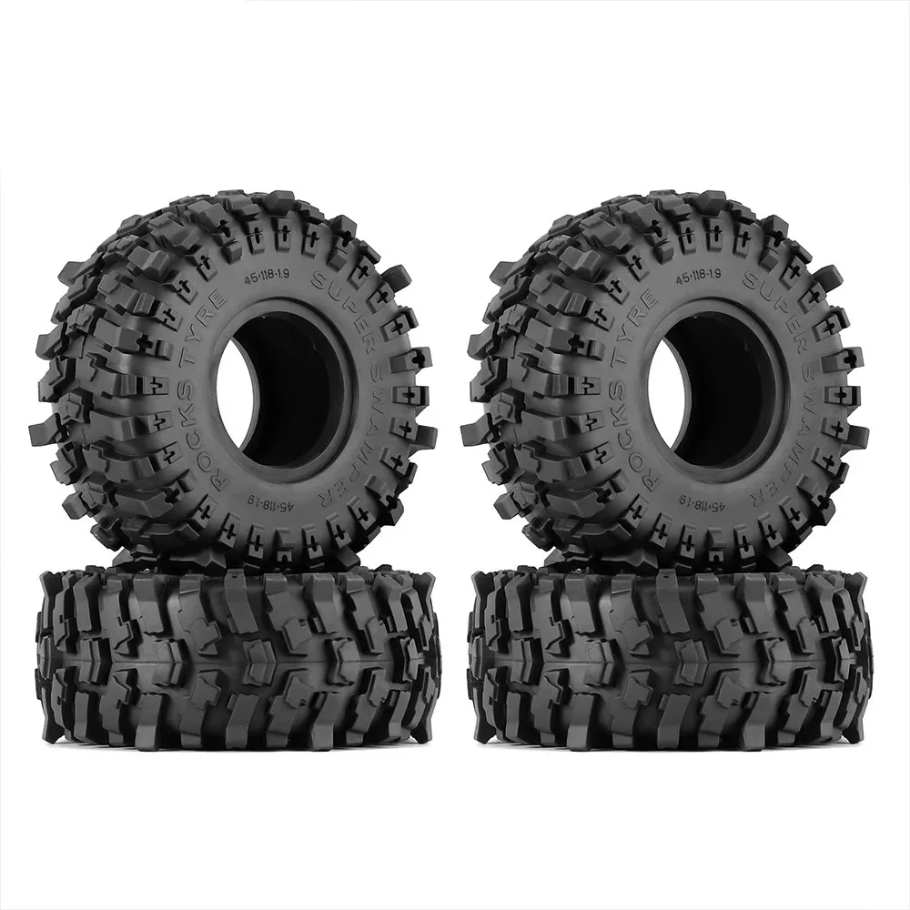 

118*45MM 1.9" Soft Rubber RC Crawler Tires Milky White For 1/10 Axial SCX10 90046 AXI03007 TRX4 RBX10M Replacement Parts