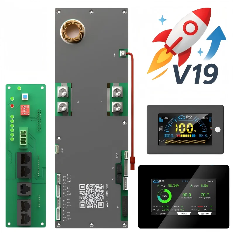 JK BMS PB2A16S20P 200A LiFePo4 Li-Ion LTO batería 24V 48V 72V JK inversor BMS 8S 10S 12S 14S 16S equilibrador activo 2A JIKONG BMS