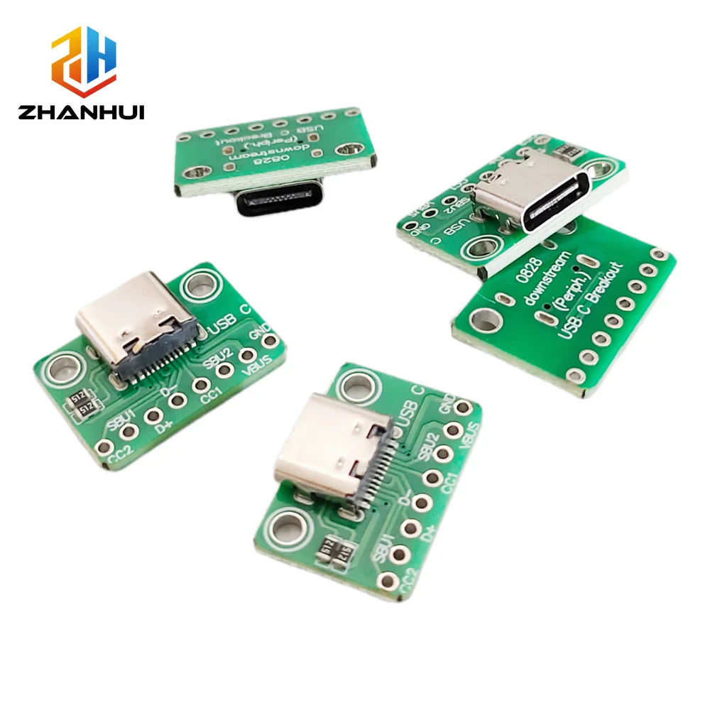 5/10Pcs USB Type-C 16Pin to 8Pin Adapter PCB Board Dual 5.1K Ohm Resistor for Electronic DIY Repair Circuit Modification