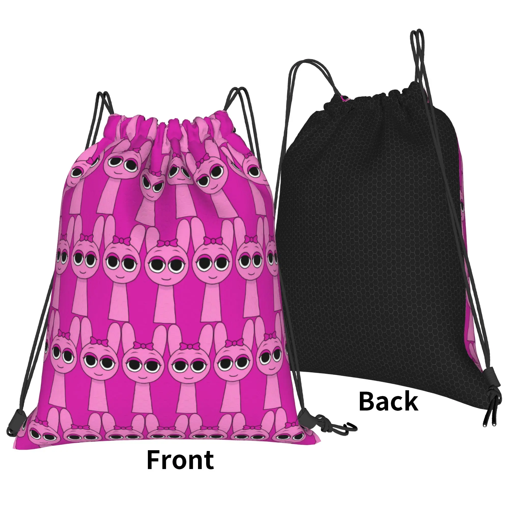 Sprunki Cartoon Anime Backpack Drawstring Basketball Bags Bag Water Resistant  String Sackpack for Cycling 36cm (W) x 43cm (H)