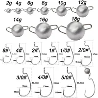 Metal Jig Head Worm Hooks 2g 6g 10g 18g Weight Crank Gear Sinker Pesca Weedless Offset Rig Swimbait Fishing Tackle Kit Fishhook