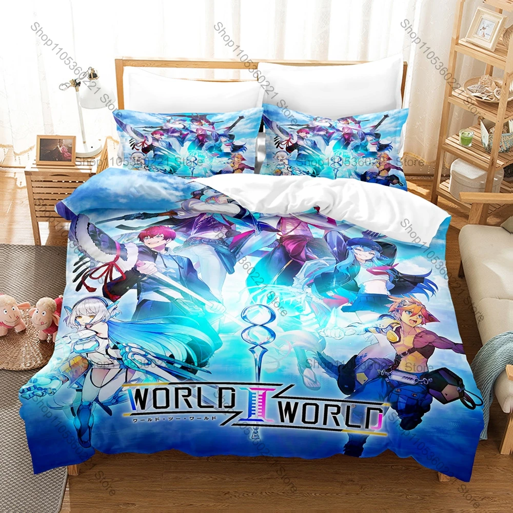 Cool Anime World II World Printed Bedding Set 3Pcs Vivid Character Pattern Comfortable Bed Linen for Single Double Bed