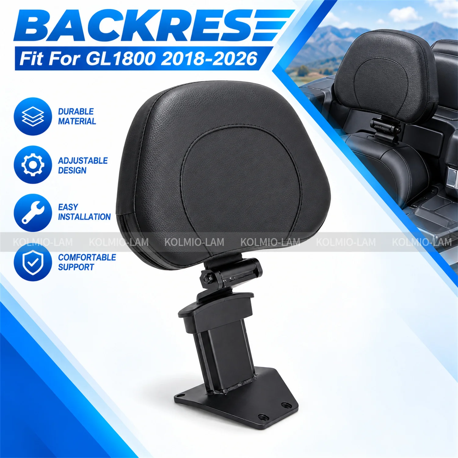Fit For Honda Goldwing GL1800 2018 - 2026 Motorcycle Accessories Rear Passenger Backrest Cushion Pad GL 1800 2019 2020 2021 2022