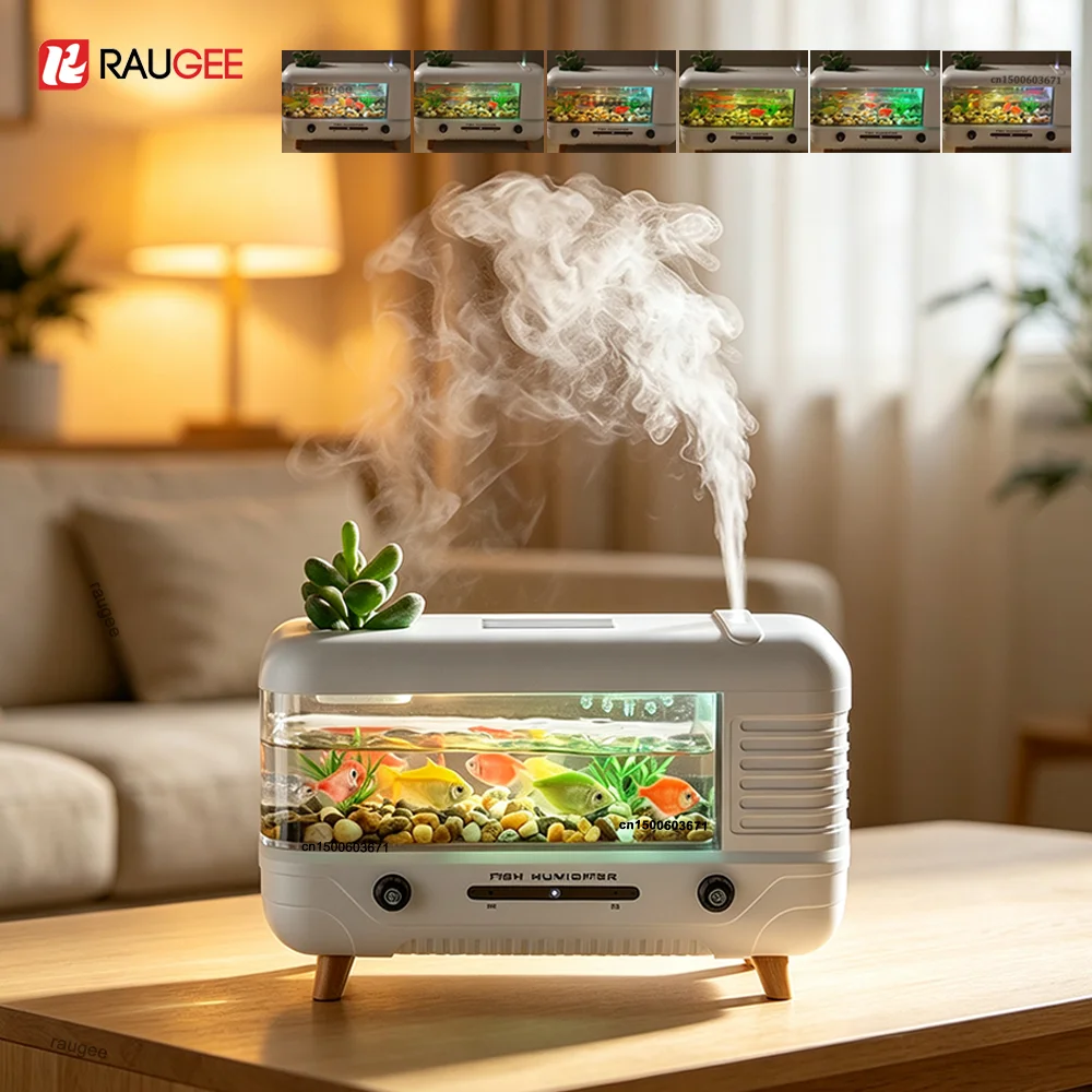 Aroma Air Humidifier Essential Oils Diffuser for Bedroom Mini Fragrance Diffuser FishTank Aromatherapy Air Humidifier with Light