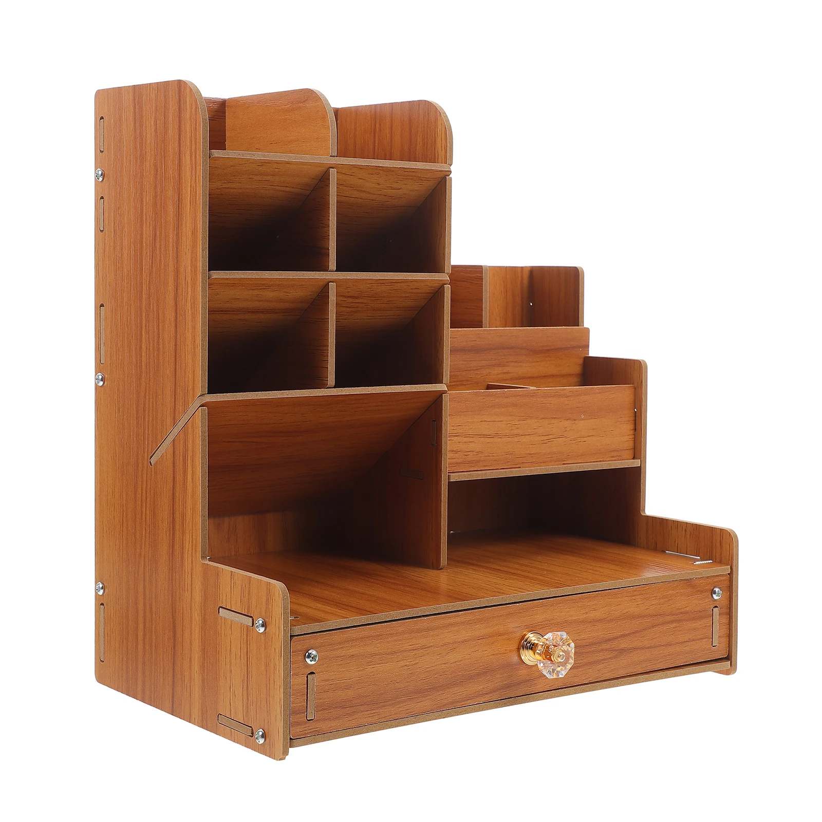 

Wooden Desk Storage Box Office Organizer Desktop Pen Holder Multipurpose Stationery Home Organiser Pencil Multi-functional
