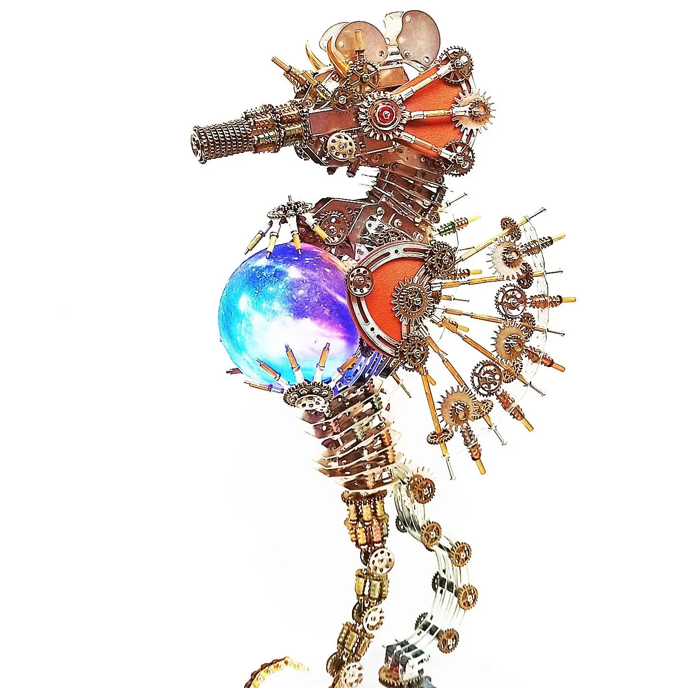 Metal assembly hippocampus model mechanical toy ornament precision