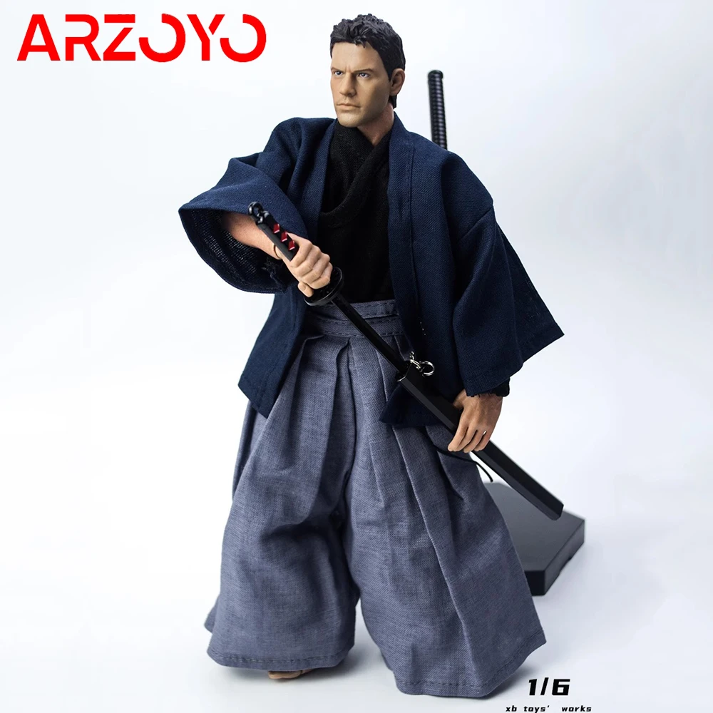 

1/6 Scale Male Cosplay Japanese Samurai Clothing Kimono Costume Weapon Model Fit 12'' Soldier Action Figrue Body Dolls