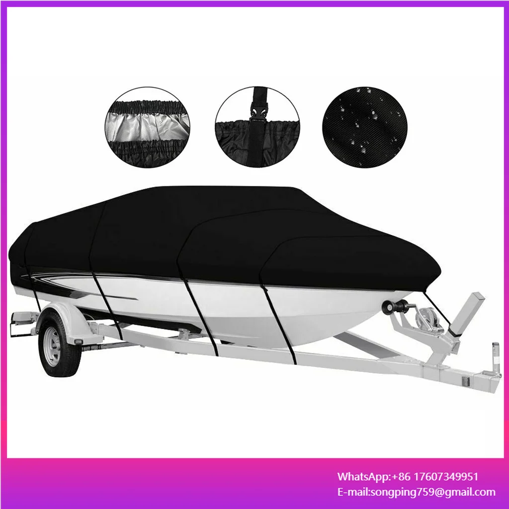 

Professional V-Shaped Hull Towable Boat Cover Heavy-Duty Waterproof Oxford Polyester with PVC for Fishing and Skiing