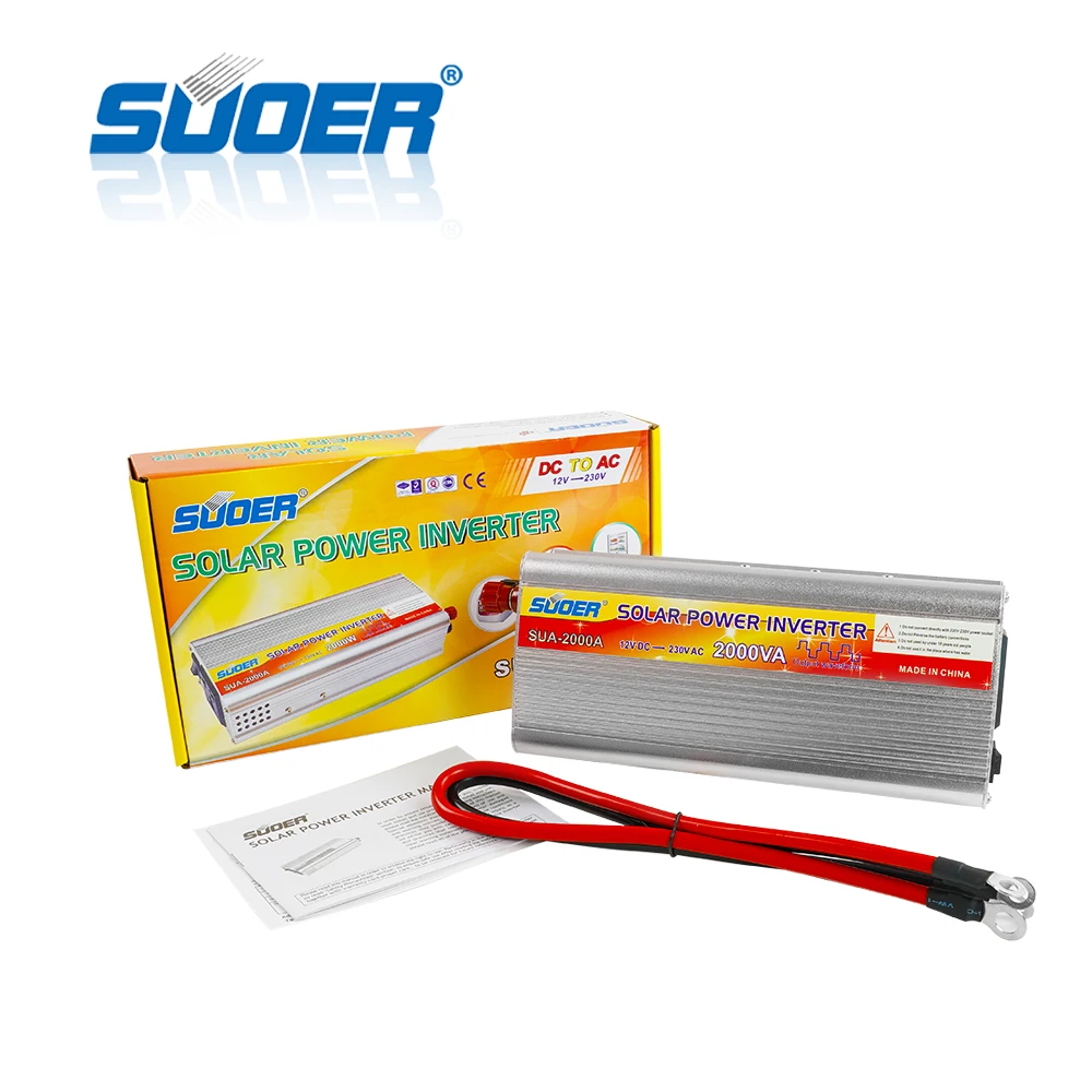 Suoer Car Inverter 12V 220V Power Inverter 2kva 220V DC AC Off Grid Home Inverter