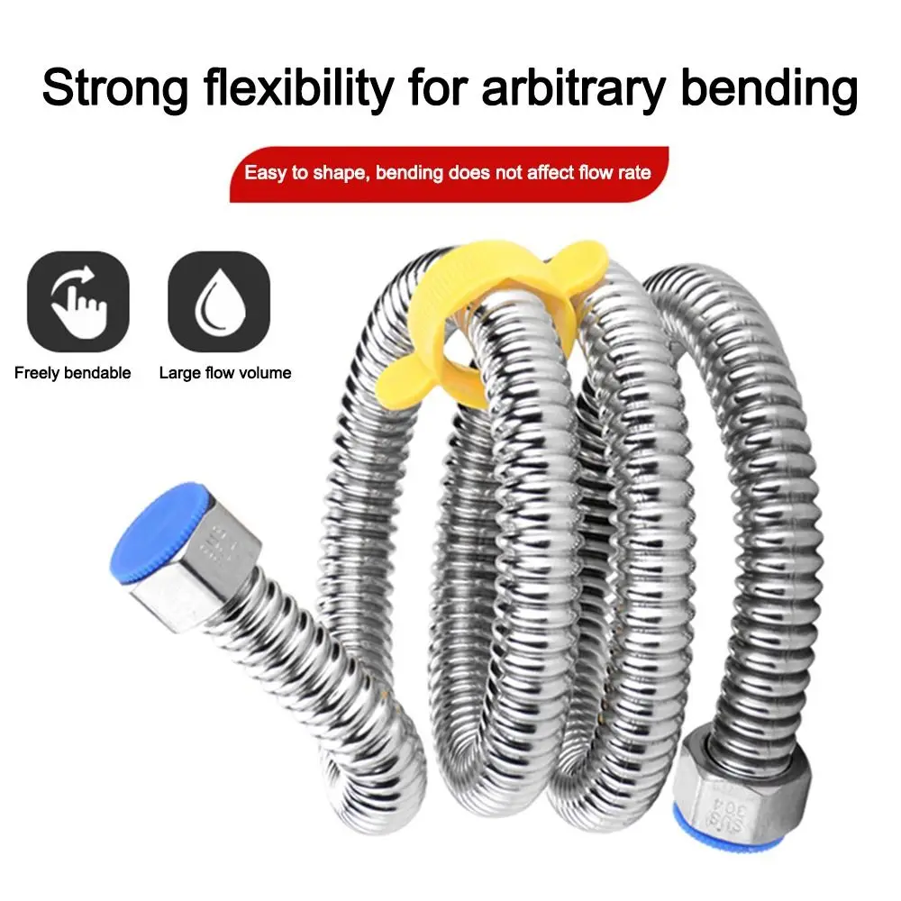 Silicone Gasket Plumbing Hose with Wrench Corrugated Corrugated Water Pipe Pipeline Protection Non-slip Installation