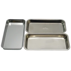 5pcs Dental Tray Stainless Steel Medical Surgical Tray For Instruments Metal Square Plate Dentistry Lab Tools Storage Box Dish