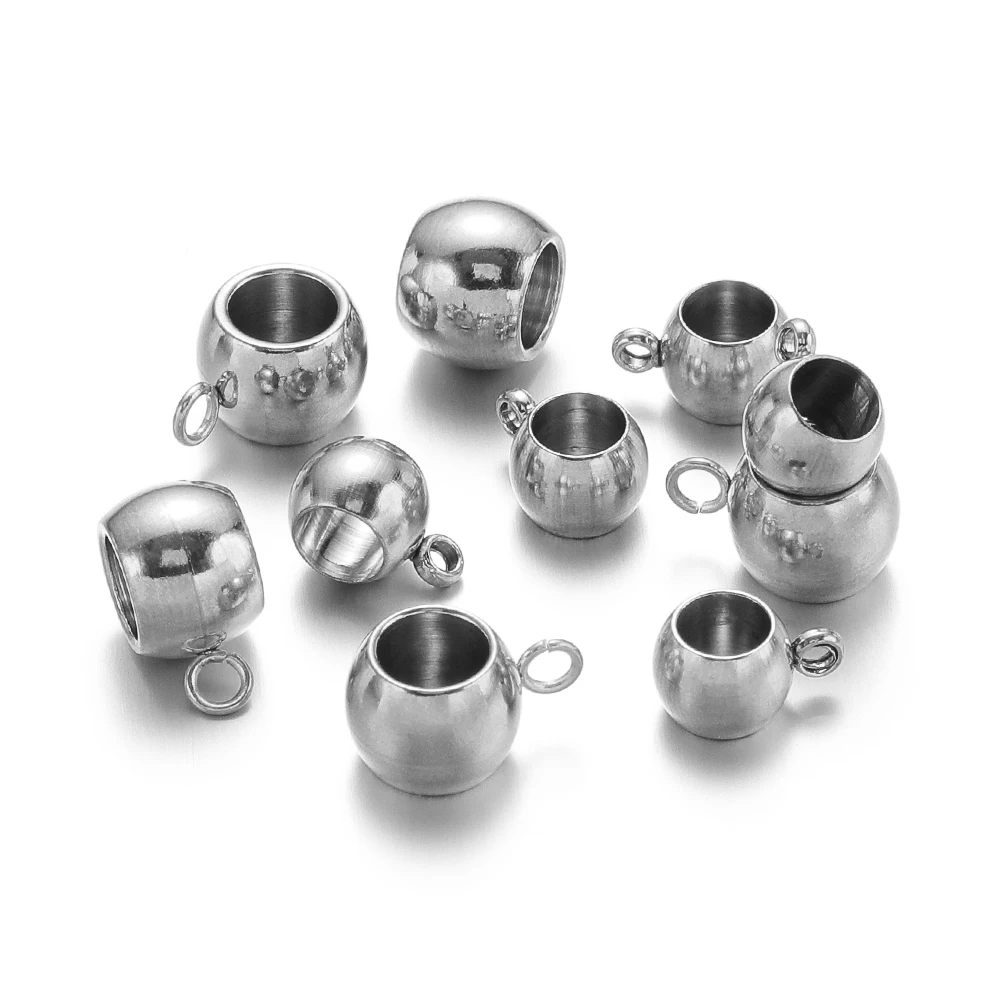 20pcs Stainless Steel Big Hole Clip Clasp Pendant Clasps Hook Spacer Loose Beads Jewelry Making Charms Bracelets DIY Supplies